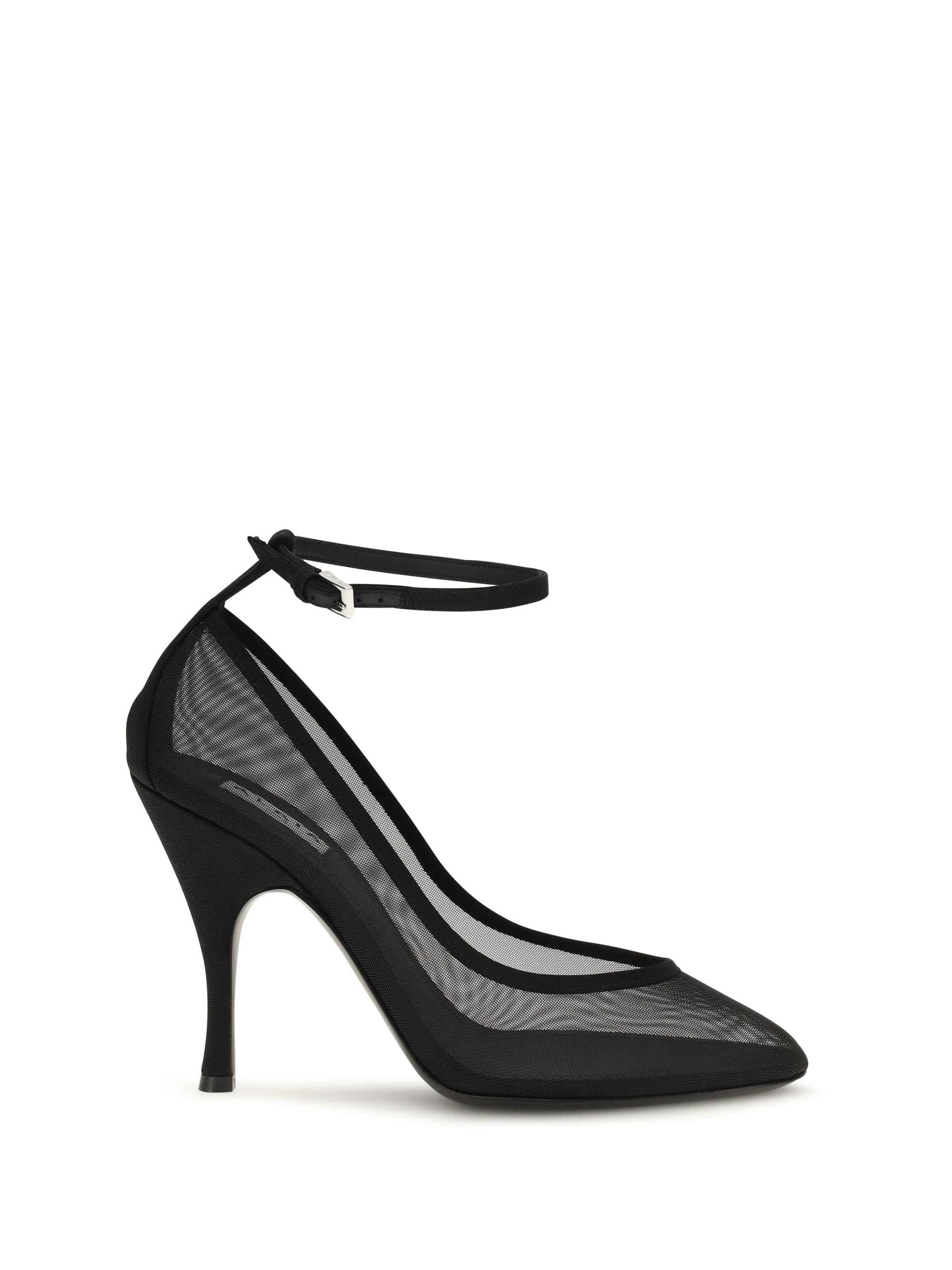 nude mesh pumps