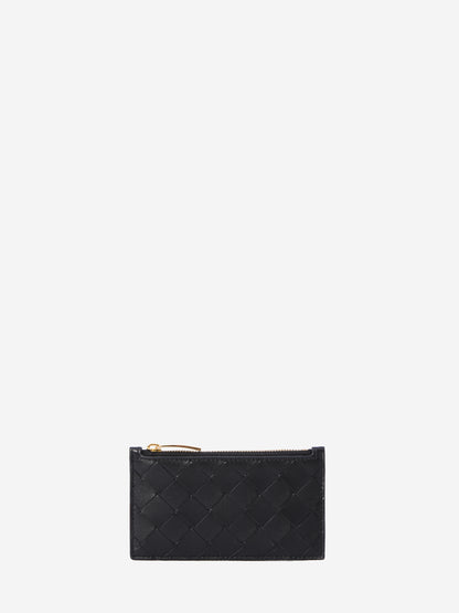 BOTTEGA VENETA OS black zipped cardholder