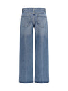wide-leg creased jeans