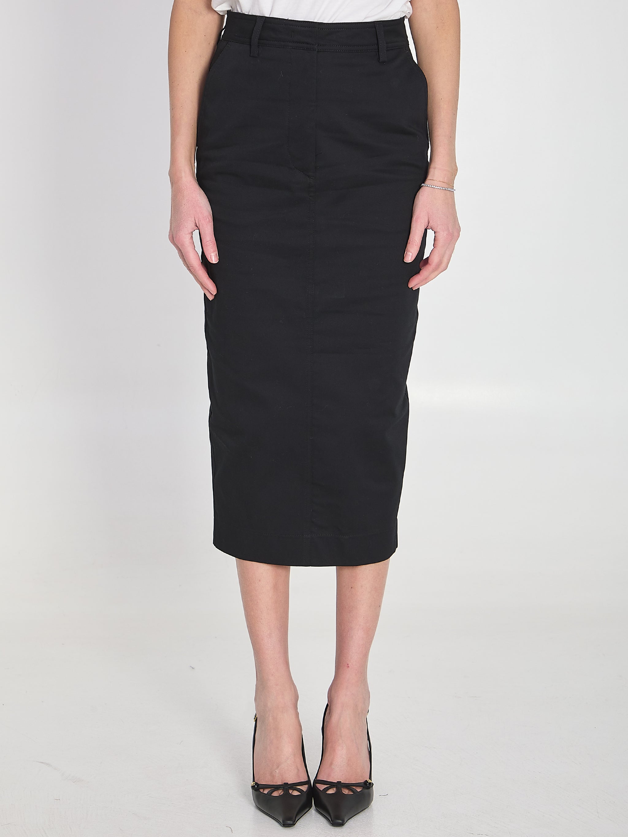 cotton gabardine skirt