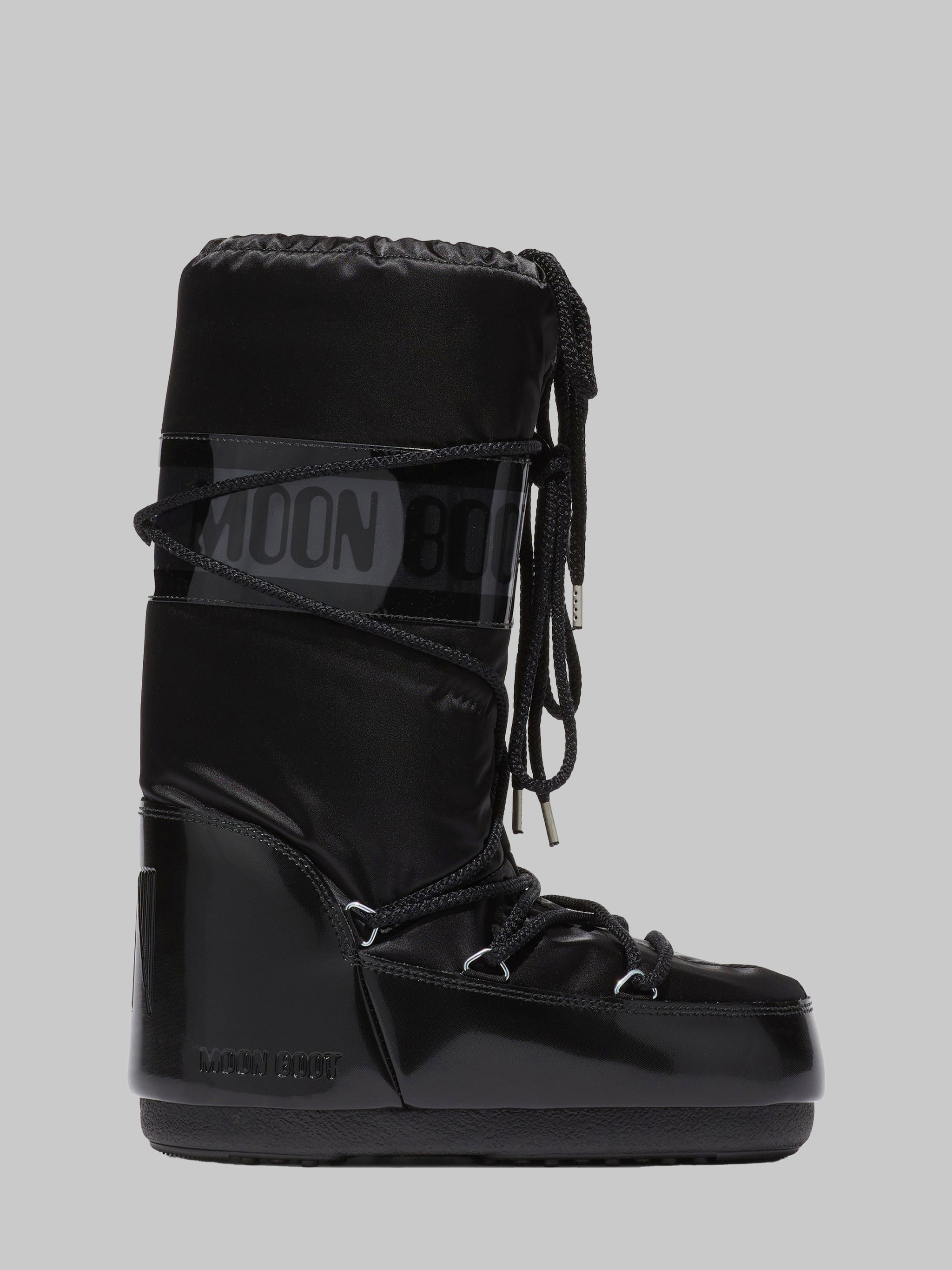 black satin icon glance boots