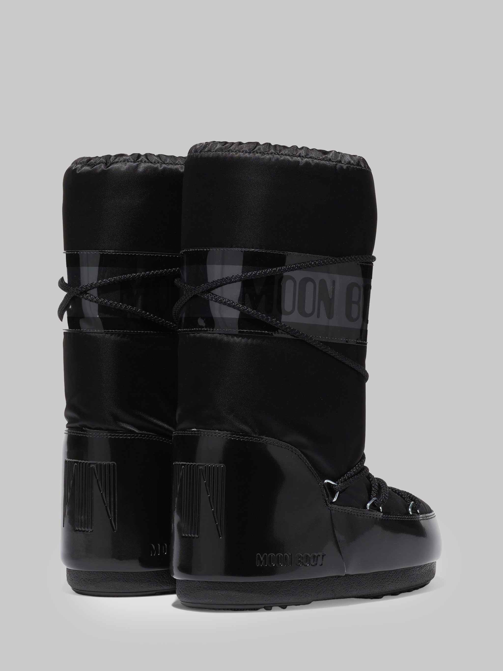 black satin icon glance boots