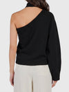 one-shoulder top with scarf detail