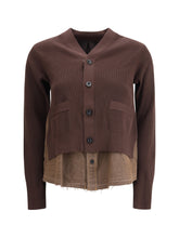 SACAI 3 cardigan with denim panel