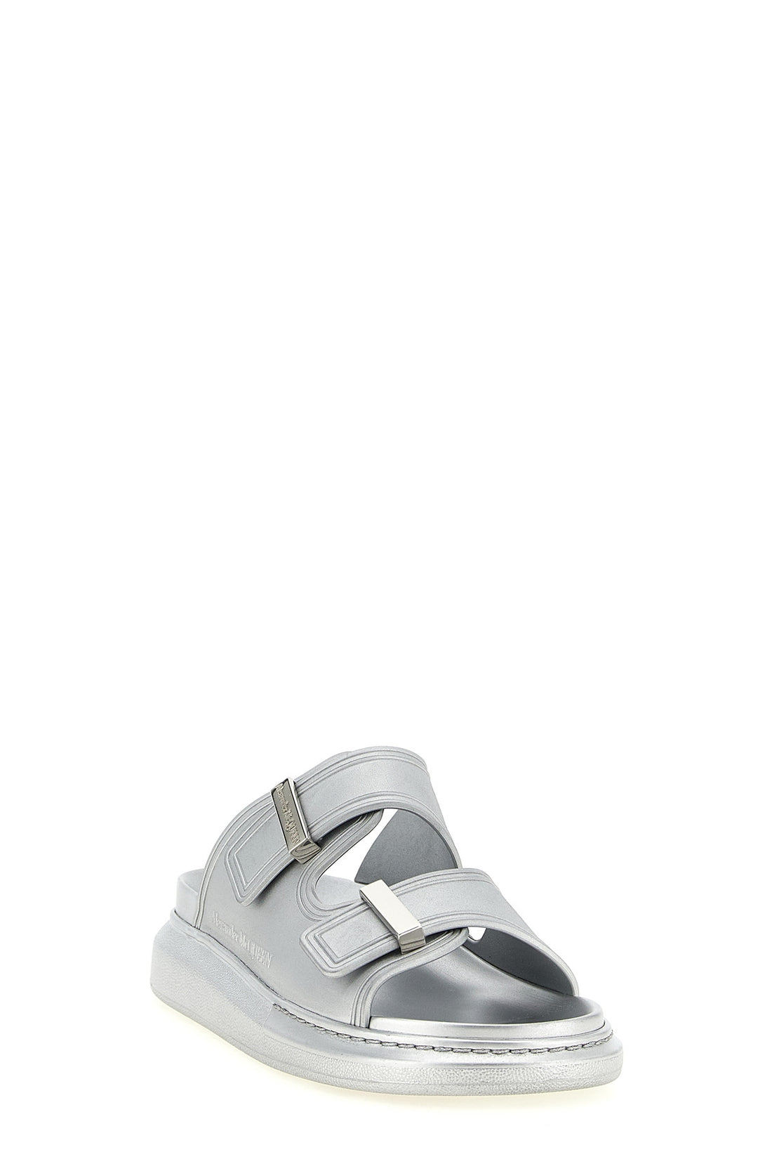 MCQUEEN 38 the alexander mcqueen hybrid slide sandal is defined by a sculptural pattern a