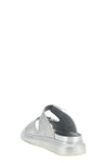the alexander mcqueen hybrid slide sandal is defined by a sculptural pattern a