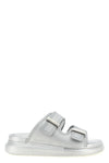 the alexander mcqueen hybrid slide sandal is defined by a sculptural pattern a