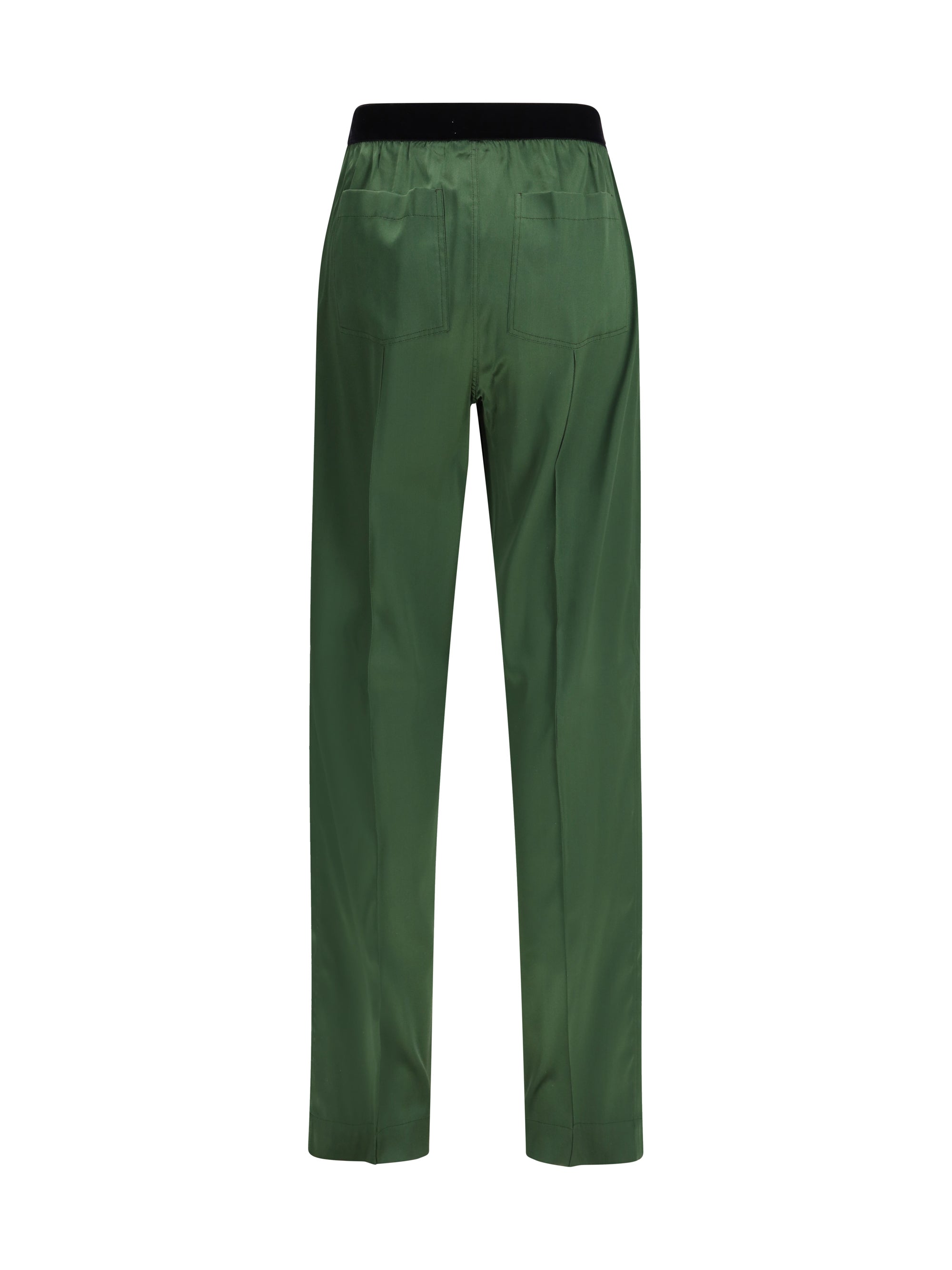 stretch silk satin pants