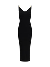 VERSACE 44 safety pin slip midi dress