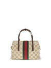 mini boston handbag with web stripe