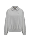 sweatshirt with oblique zip closure