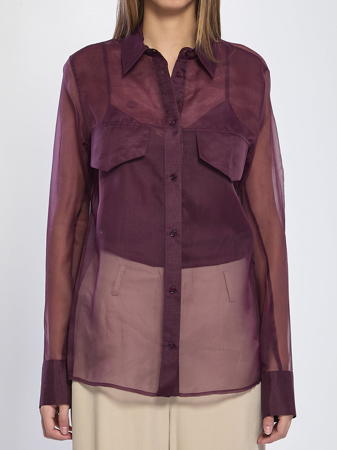FEDERICA TOSI 40 silk organza shirt