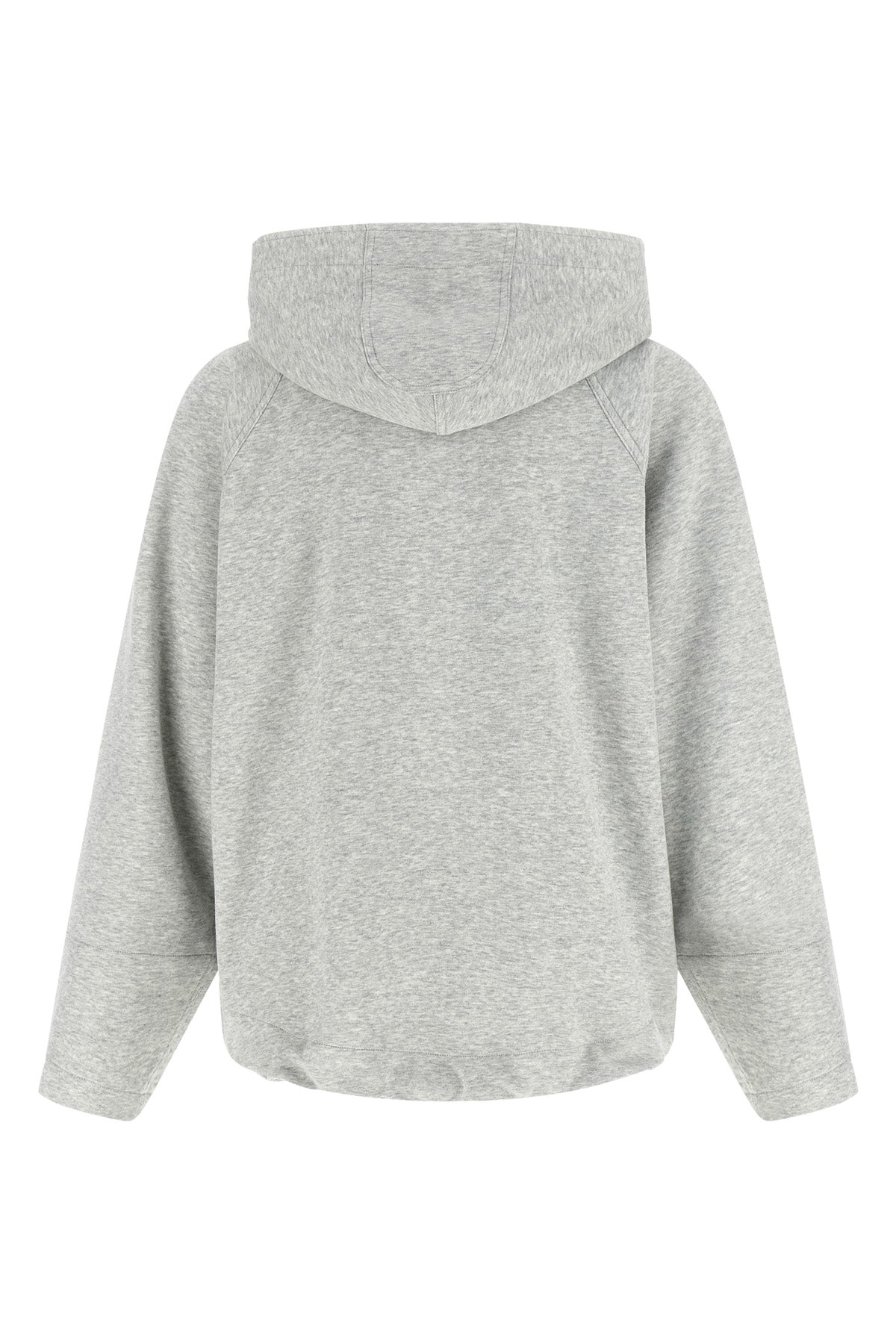 the co hoodie is made of premium cotton and tencel scuba jersey