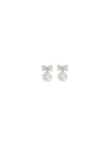 crystal bow earrings with pearl