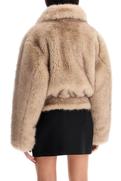 lena faux fur bomber jacket