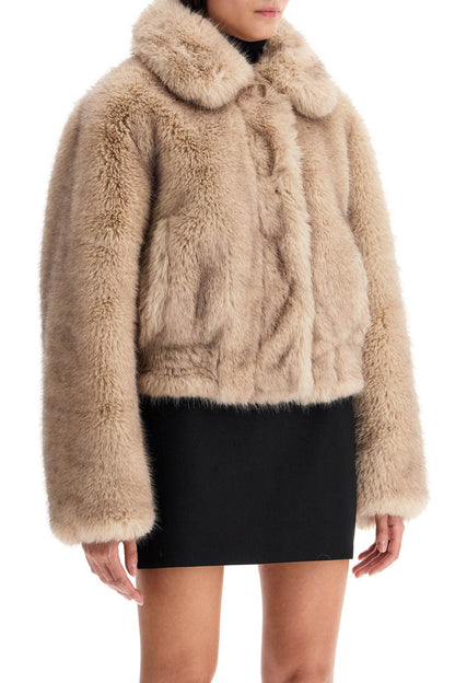 lena faux fur bomber jacket