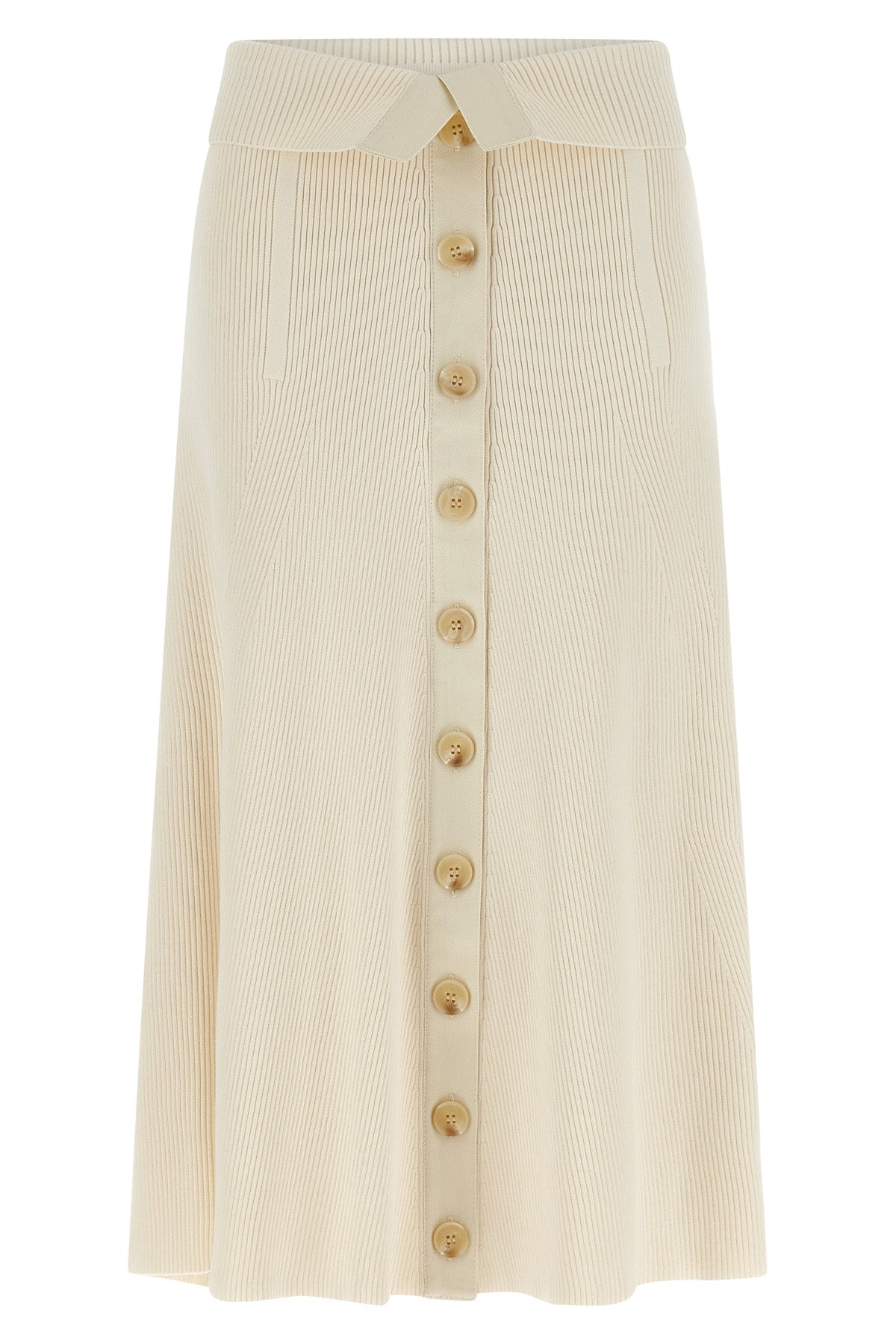 rebellion ribbed stretch viscose midi skirt