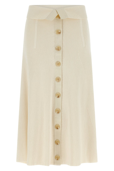 rebellion ribbed stretch viscose midi skirt