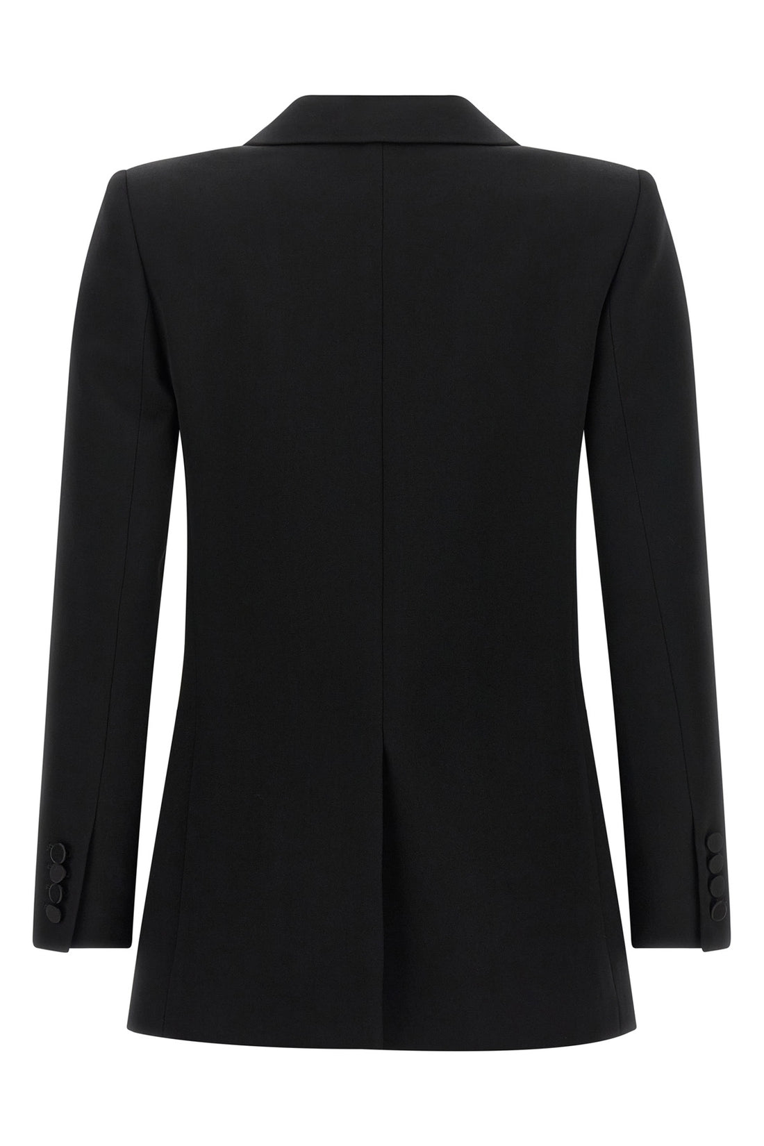 SAINT LAURENT 36 the saint laurent double-breasted blazer is made of pure grain de poudre wool an