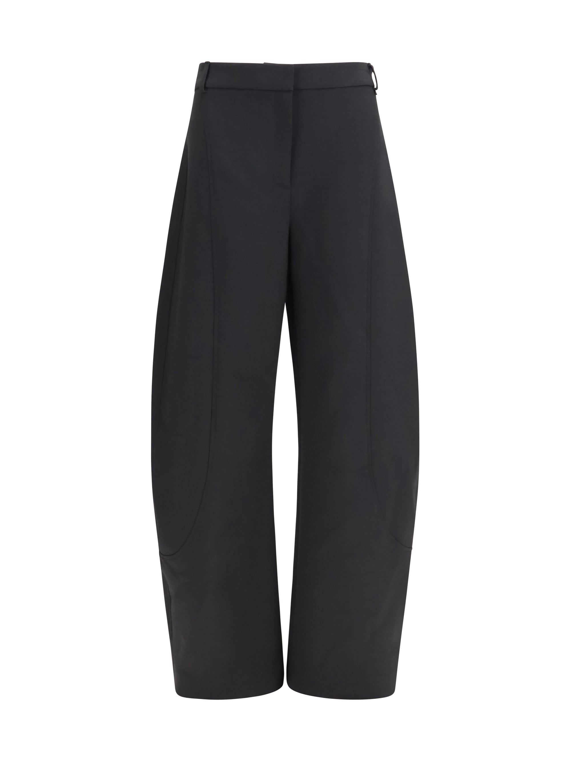 wool-blend straight-leg pants