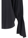 silk-blend shirt with bell sleeves