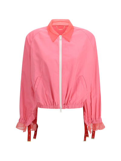 bomber in technical viscose