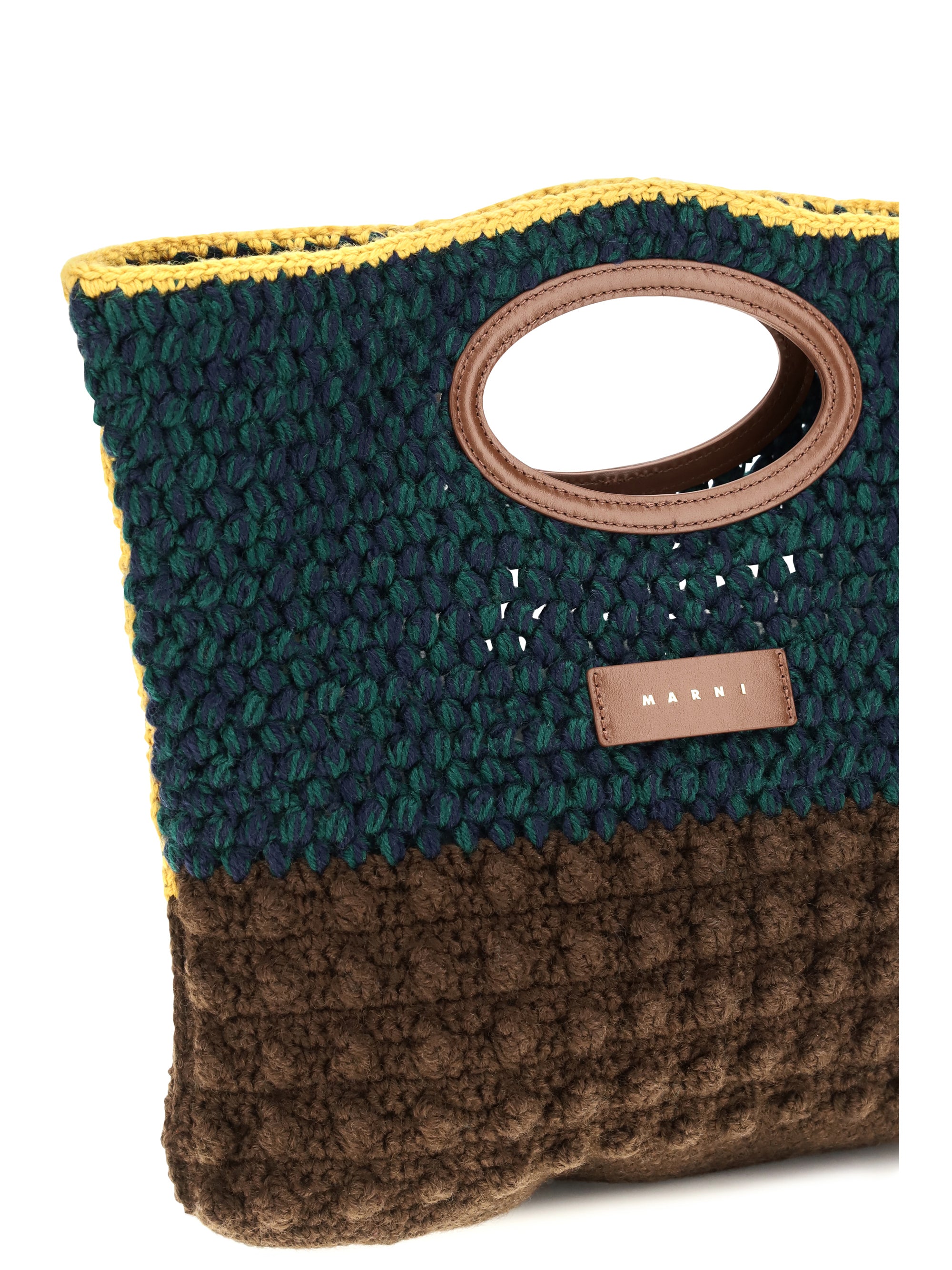 knotty crochet wool handbag