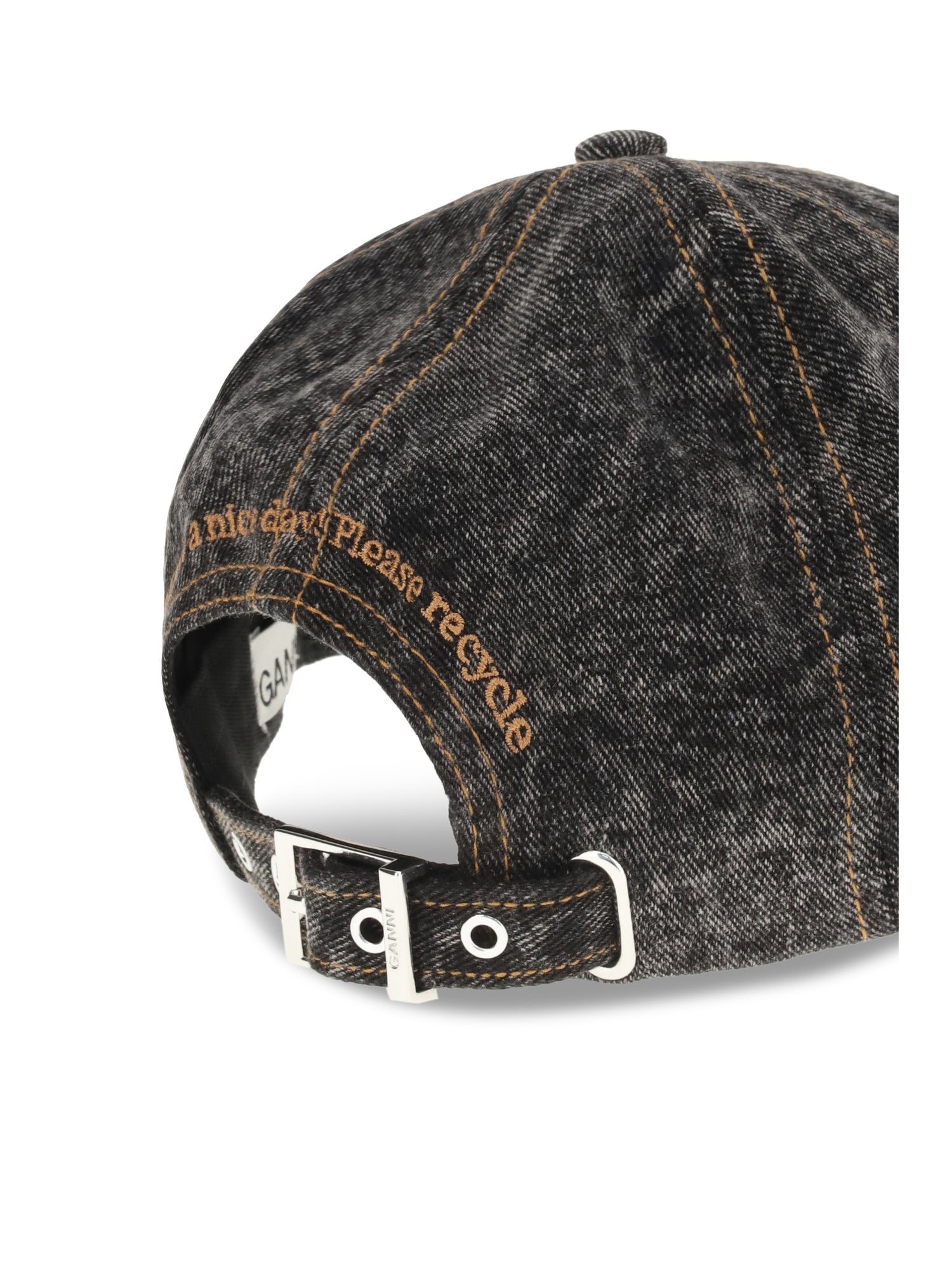 GANNI OS denim baseball hat