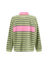 striped intarsia cotton polo with embroidered logo