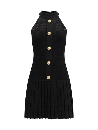 BALMAIN 36 pleated mini dress