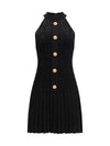 pleated mini dress