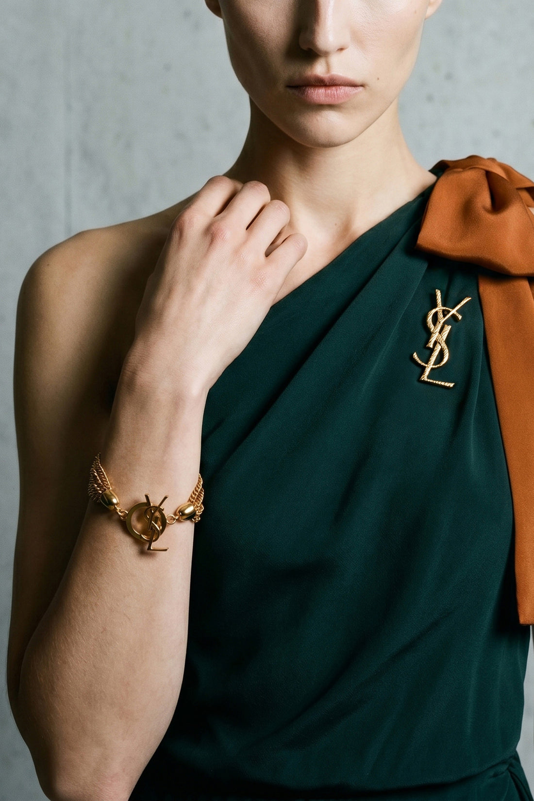 SAINT LAURENT OS monogram metal earrings