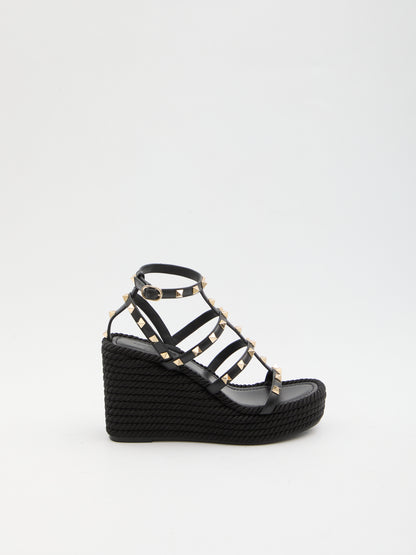 VALENTINO GARAVANI 36 rockstud wedge sandal