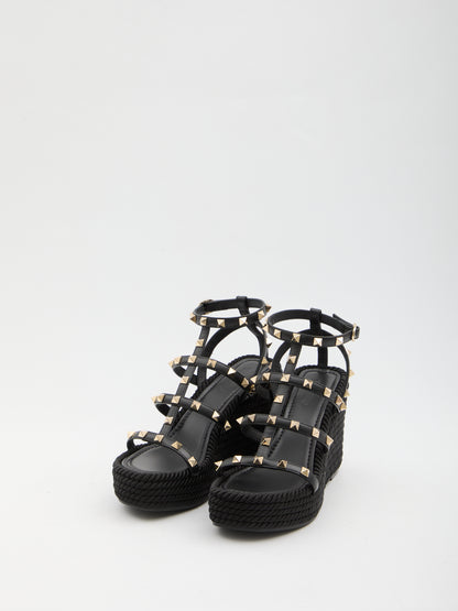 VALENTINO GARAVANI 36 rockstud wedge sandal