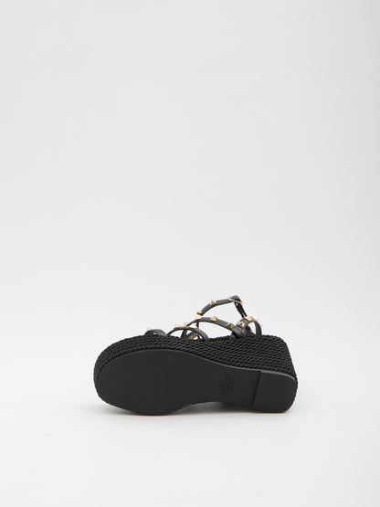VALENTINO GARAVANI 36 rockstud wedge sandal