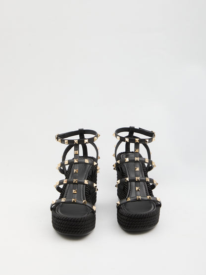 VALENTINO GARAVANI 36 rockstud wedge sandal