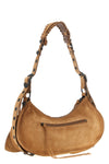 le cagole s crescent-effect suede shoulder bag