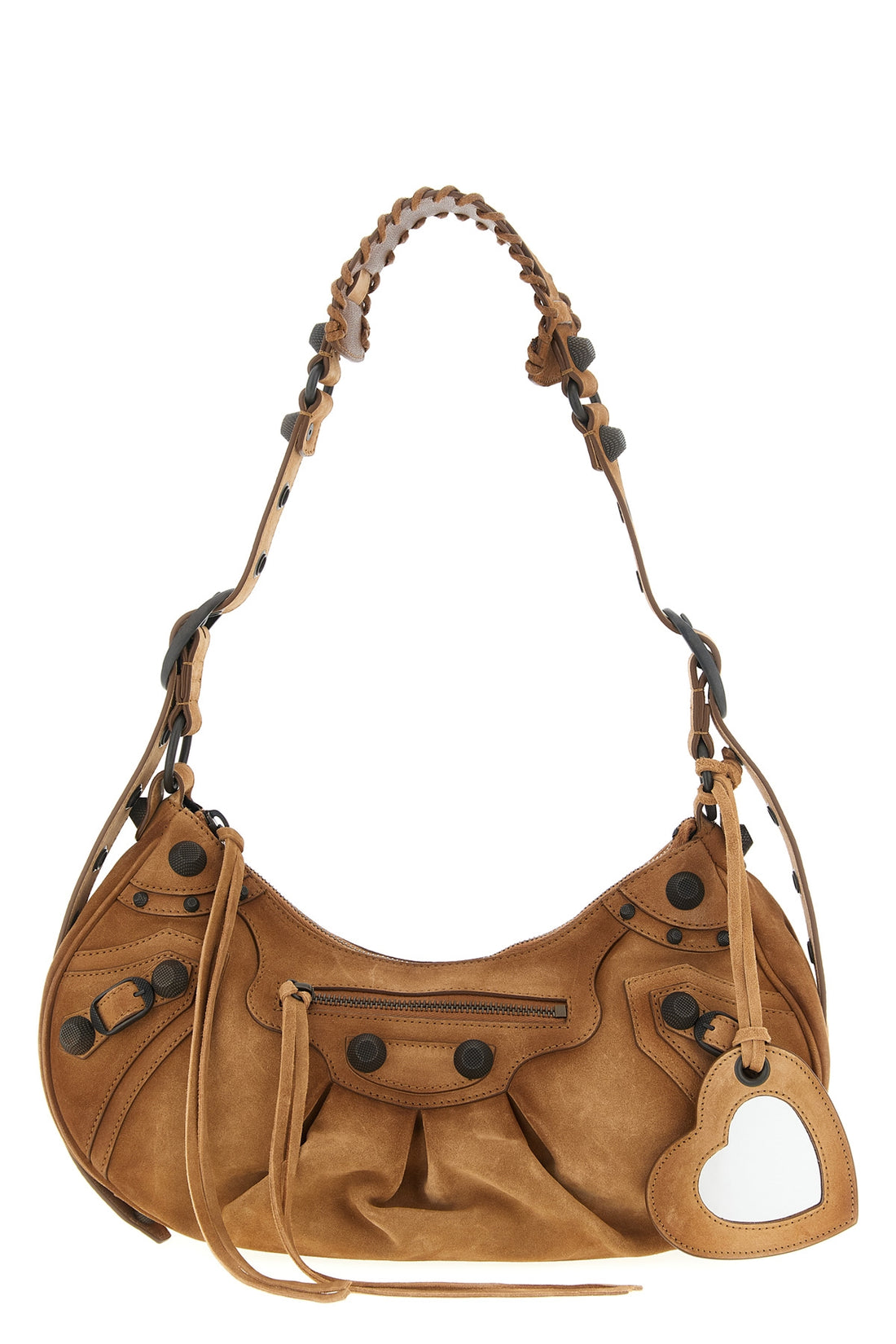BALENCIAGA OS le cagole s crescent-effect suede shoulder bag