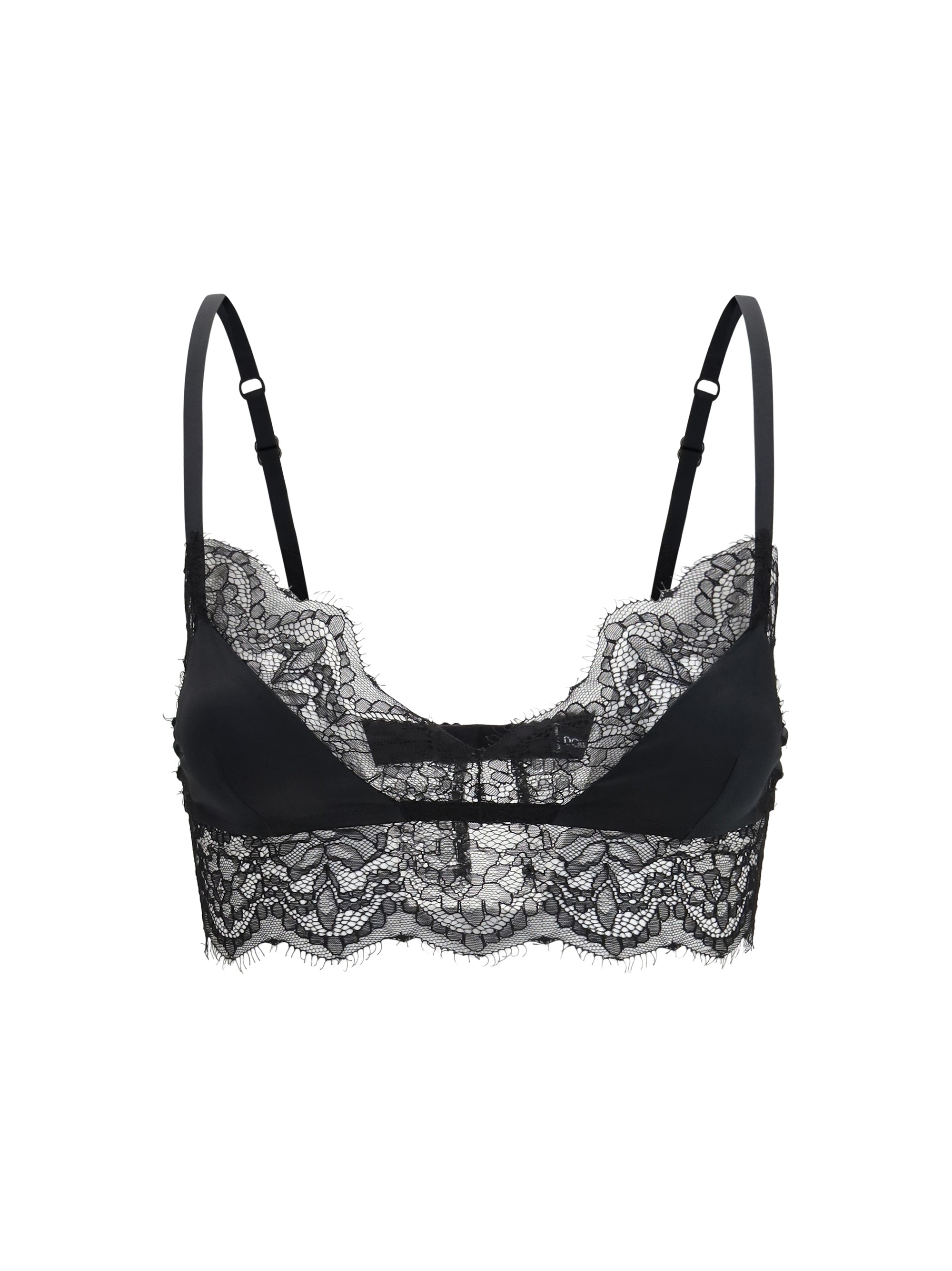 satin soft-cup bralette bra with lace