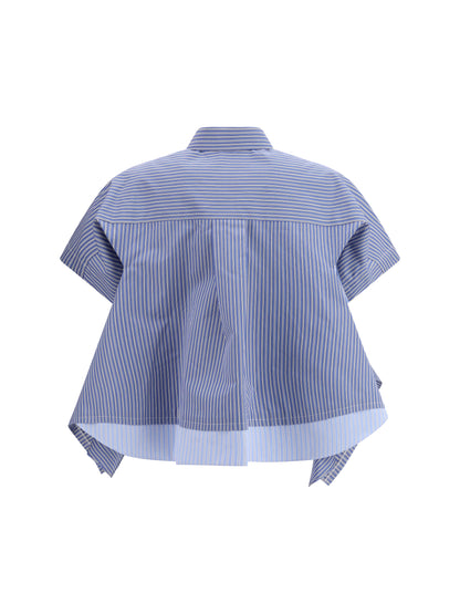 SACAI 1 cropped cotton shirt