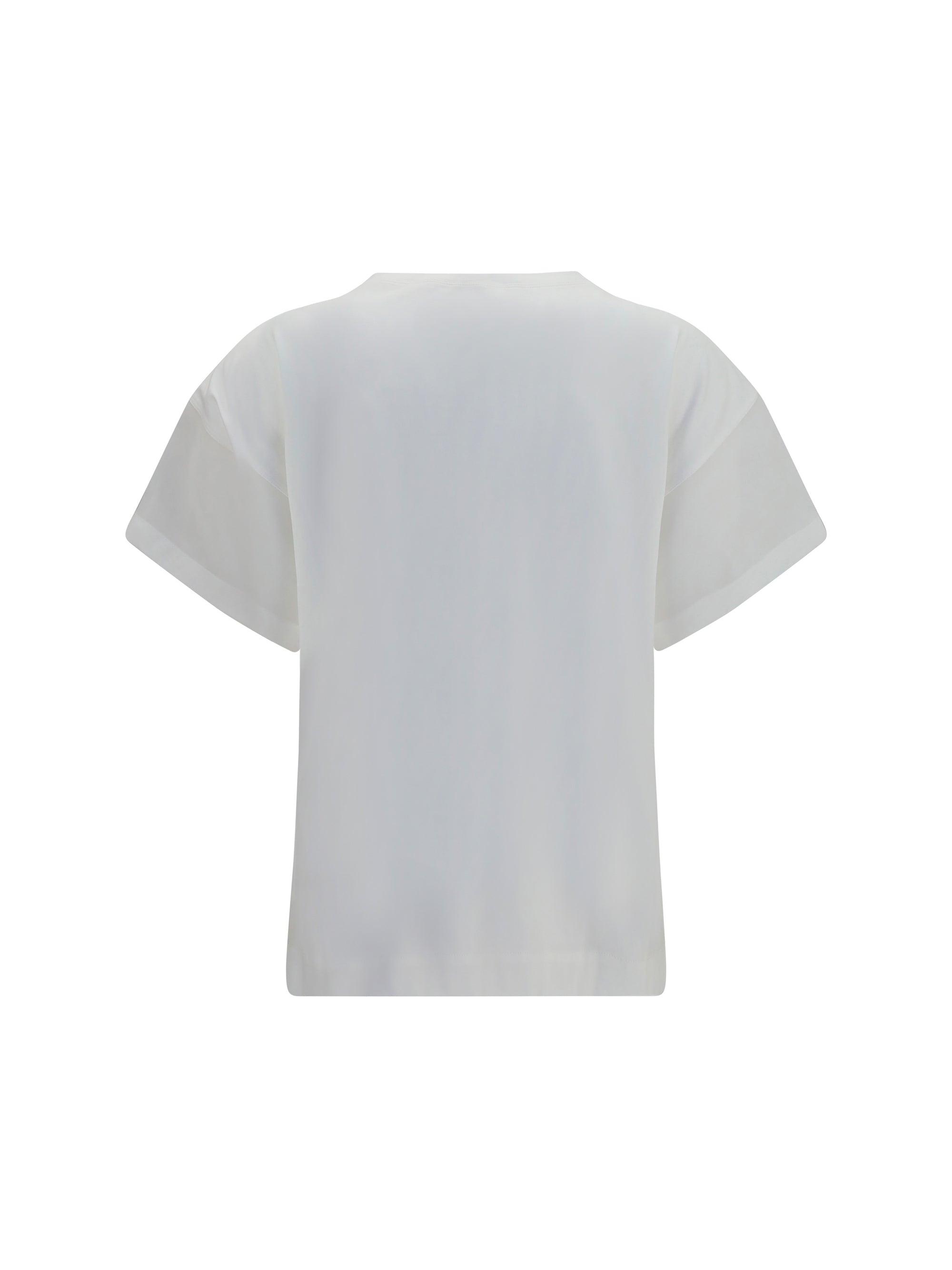 cotton t-shirt with sheer sleeves and side panels