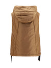 hooded padded vest in water repellent canvas