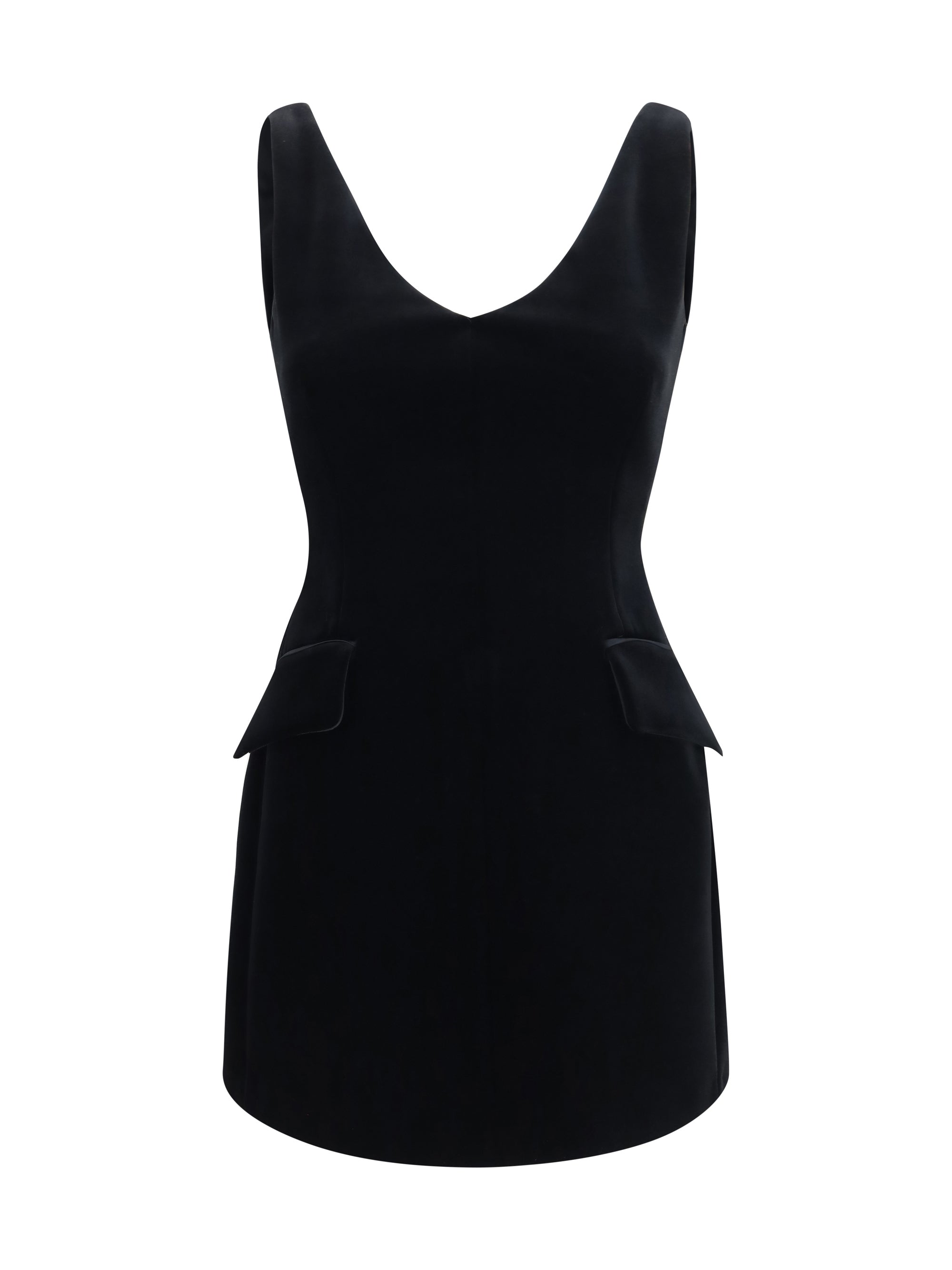 tefrite structured v-neck dress