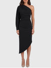 one-shoulder cady longuette dress
