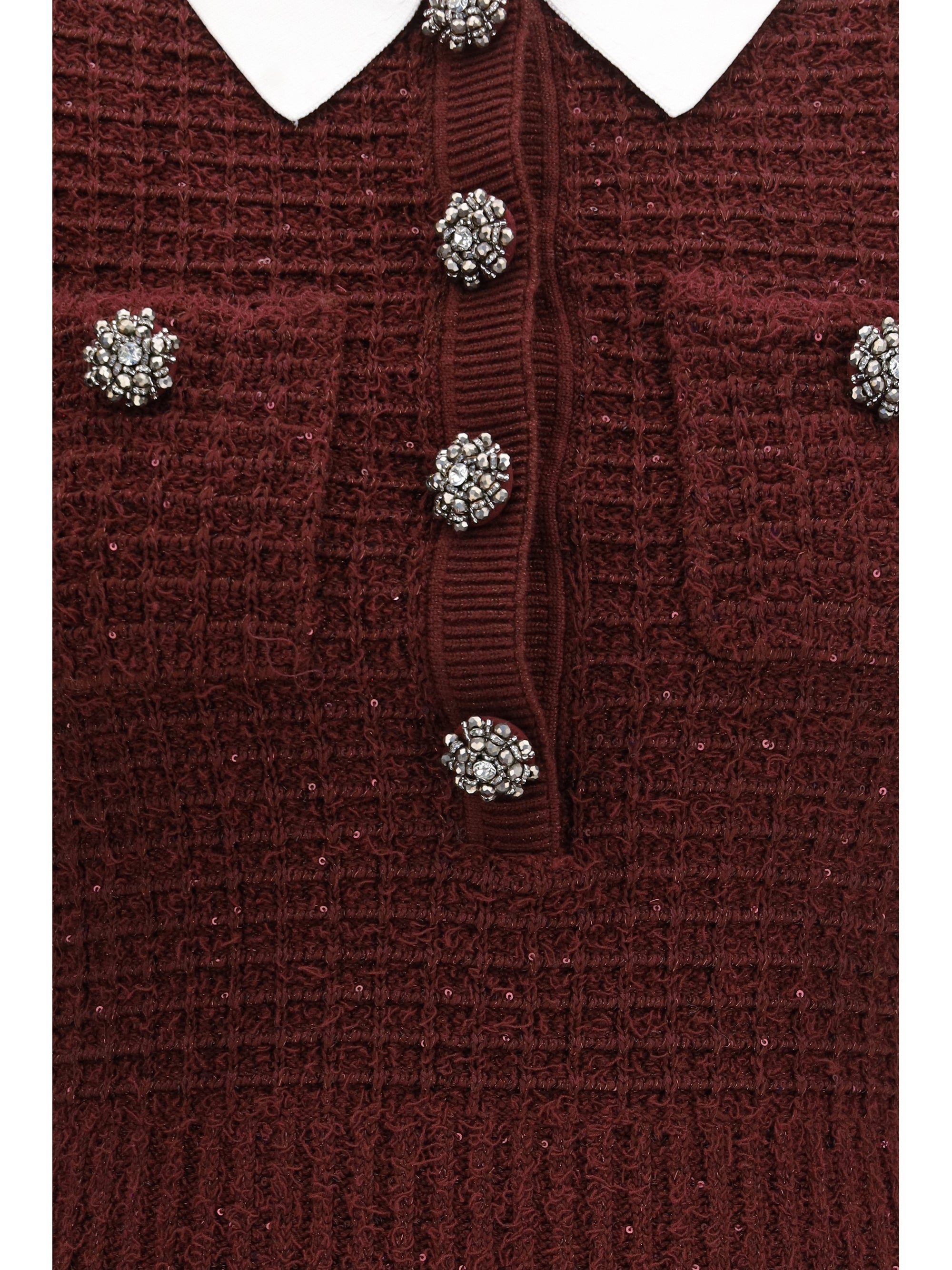 knit midi dress with statement buttons
