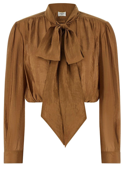SAINT LAURENT 36 lavallière collar blouse