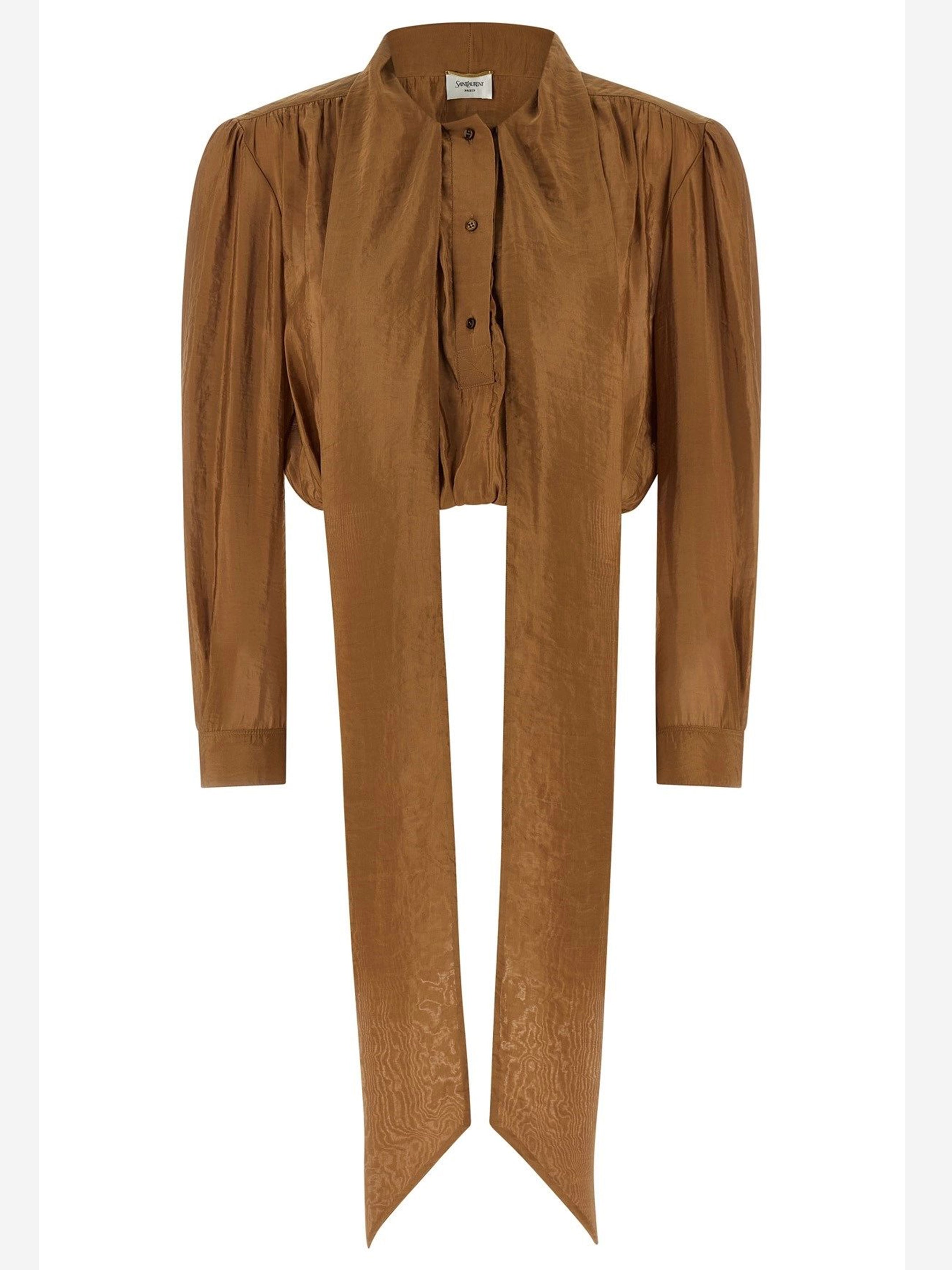 SAINT LAURENT 36 lavallière collar blouse