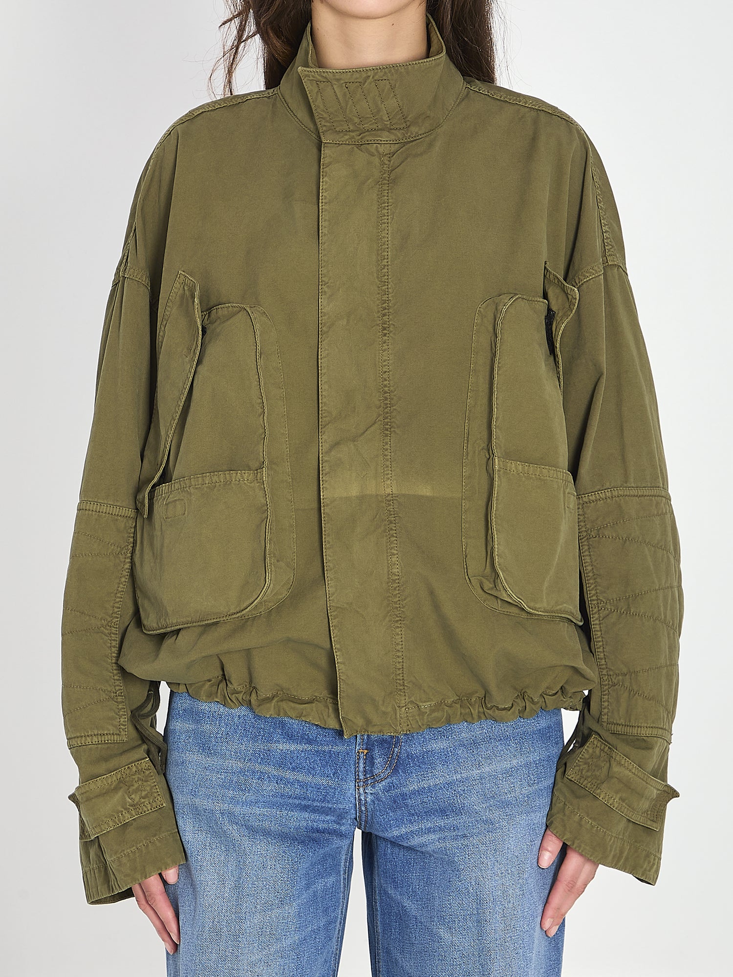 THE ATTICO 38 military green bomber 