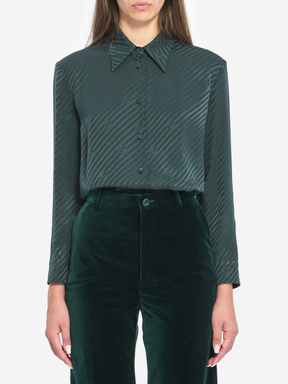 GUCCI 40 gg interlocking jacquard silk shirt