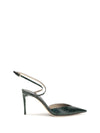 crocodile-print leather pumps